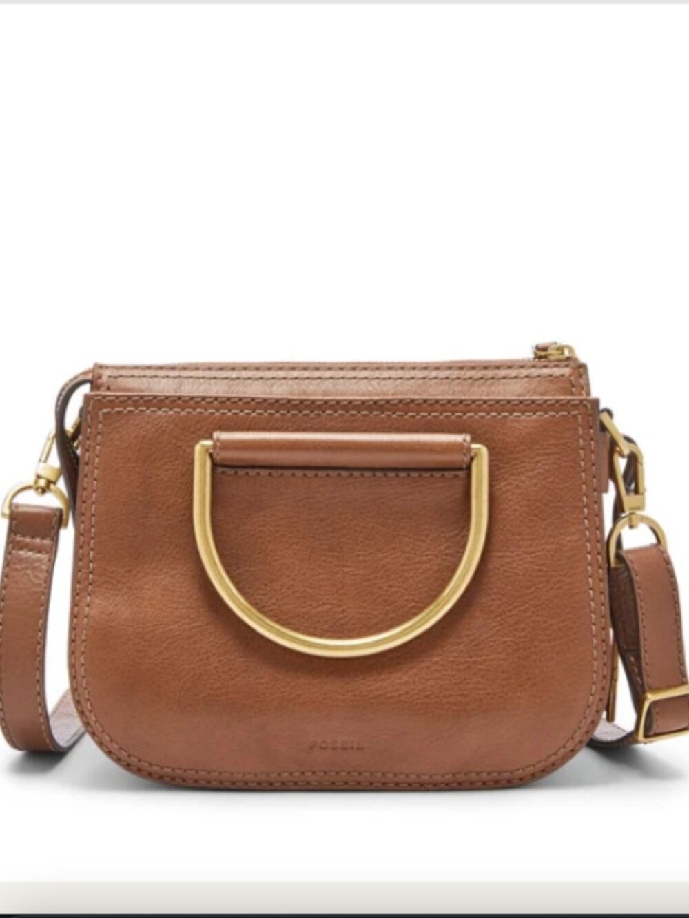 Fossil Leather Ryder Crossbody Bag Purse Brown Tan Adjustable Mini Satchel